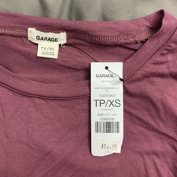 Purple cropped shirt with ties - Picture 3 of 4